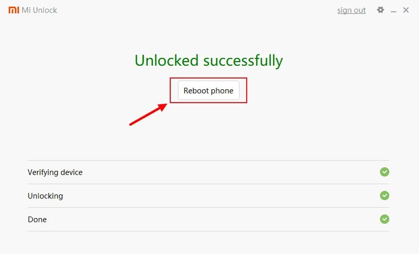 Xiaomi Bootloader Unlock Successful